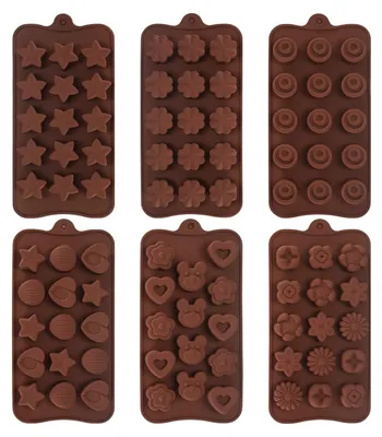 Produktbild von 6 Stk Pralinenformen Silikon, Backformen Set Silikon zum Backen, Schokoladenform, Eiswürfelform, Fondant Kuchen Formen für Herstellung Schokolade Muffin Cupcake