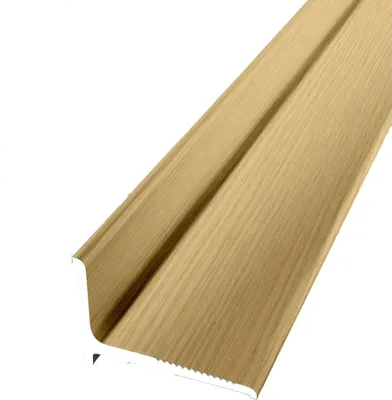 Produktbild von PROVISTON | Abschlussprofil | Breite: 21 mm | Höhe: 2 mm | Länge: 2700 mm | Aluminium Pulverbeschichtet | Wandabschlussprofil | Gerillt | Eiche hell | Selbstklebend Küberit