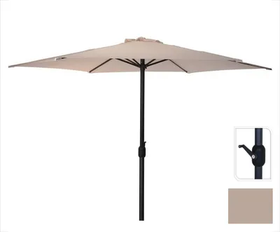 Produktbild von Sonnenschirm Taupe Ø300 cm für Garten und Terrasse | mit praktischem Wickelsystem