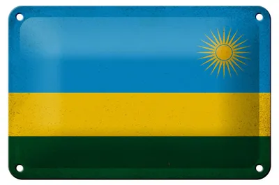 Produktbild von Blechschild Flagge Ruanda 18x12cm Flag of Rwanda Vintage Dekoration