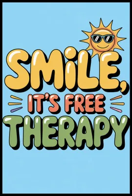 Produktbild von Plakat 61x91,5cm Motivationsaffirmation Retro Vintage für das Wohnzimmer Smile