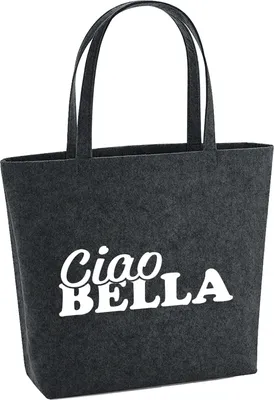 Produktbild von Huuraa Filzshopper Ciao Bella Italien 22 Liter Charcoal Melange Filztasche Geschenkidee