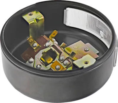 Produktbild von Simson Rücklichtunterteil mit Lichtaustritt f. Kennzeichen - Metallgehäuse - BSKL 8522.11 ø 100 mm - S70, passend f. MZ TS