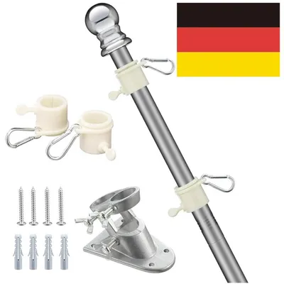 Produktbild von Harms Flagge 1,5 m, Aluminiumkit, Edelstahlflagge für Garten, Außen, Dach, Wände, Innenhof, vielseitig einsetzbar.