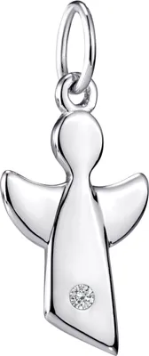 Produktbild von MATERIA Kinder Anhänger Schutzengel April Geburtsstein Kinderkette 925 Silber KA-459-weiß