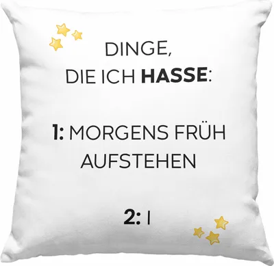 Produktbild von Trendation - Lustige Deko-Kissen mit Füllung 40x40 mit Spruch für Frauen Männer Arbeit Büro Lustig Deko-Kissen mit Füllung 40x40n Becher mit Sprüchen Kollegin Geschenk Sarkasmus Früh Aufstehen (Rosa)