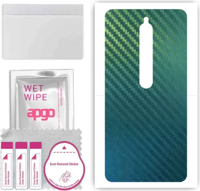Produktbild von apgo Rückseite Schutzfolie, Skin, kompatibel mit Xiaomi Redmi 8, Hinten Displayschutzfolie aus Vinylfolie, kratzfest, einfache Montage - Kohlenstoff-Chamäleon CAKA1