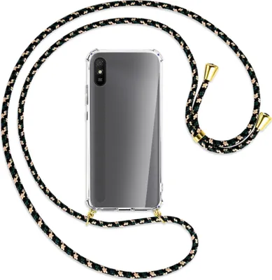 Produktbild von Handykette Backcover-Schutzhülle mit Band (Metall goldfarben) für Xiaomi Redmi 9A - camouflage