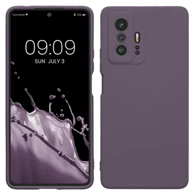 Produktbild von kwmobile Hülle kompatibel mit Xiaomi 11T / 11T Pro Hülle - gummierte TPU Silikon Handyhülle - Schutzhülle für kabelloses Laden - Case in Helle Iris
