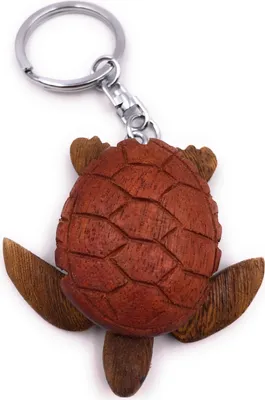Produktbild von Schlüsselanhänger Holz Schildköte Panzertier Kriechtier Raubtier Anhänger in Geschenkbox