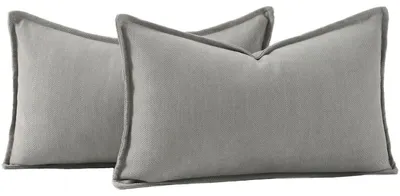 Productafbeelding van 2 stuks fluweel kussenhoezen, grijs, 40x60 cm, rechthoekig, zacht, decoratief