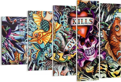 Produktbild von Bild auf Leinwand - Leinwandbild - Graffiti modern - 150x100cm - Wand Bild - Wanddeko - Wandbilder - Leinwanddruck - Bilder - Kunstdruck - Wanddekoration - Leinwand bilder - Wandkunst - EG150x100-3759