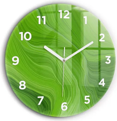 Produktbild von Wallfluent Große Wanduhr – Stilles Quarzuhrwerk - Uhr Dekoration Wohnzimmer Schlafzimmer Küche - Zifferblatt - weiße Zeiger - 60 cm - Moderne Wellen