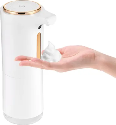 Image de Distributeur automatique de savon mousse - Distributeur de savon sans contact - Capteur infrarouge - Rechargeable - 3 niveaux de mousse - Pour la salle de bain et la cuisine - Blanc