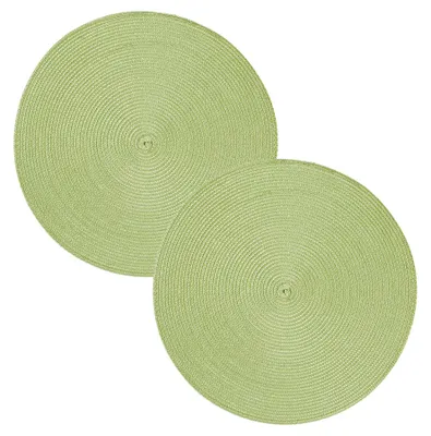 Produktbild von Tischset 2er Set Pistazie rund 35 cm Ø Platzset abwaschbar Platzdeckchen