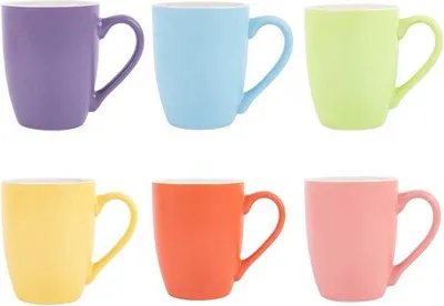 Obrázek produktu pro Sada 6 porcelánových hrníčků na kávu, 330 ml