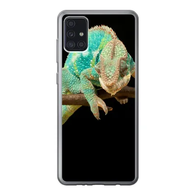 Produktbild von MuchoWow® Handyhülle Schutzhülle Hülle für Samsung Galaxy A52 5G Chamäleon - Zweig - Pastell Silikon Softcase Handy Hülle - Umschlag
