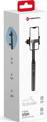Image de FORCELL F-GRIP S70M Trépied pour perche à selfie avec télécommande Bluetooth