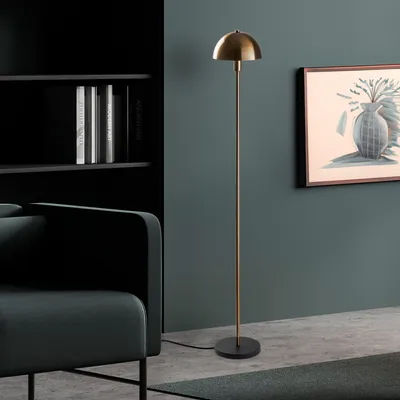 Produktbild von Opviq, Hochwertige Stehlampe, Antikgold, 20 x 20 x 140 cm | Metallkörper, E14 Fassung, Max 40 W | Stilvolles, industrielles Design für modernes Wohnen | IP20, ohne Glühbirne