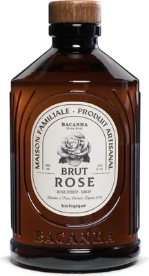 Produktbild von Bacanha Sirop Brut Rose  400ml – -Rosen-Sirup mit -Rohrzucker