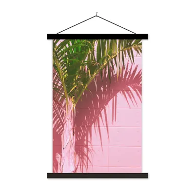 Produktbild von MuchoWow® Textilposter Pflanze - Sommer - Tropisch - Rosa 40x60 cm mit schwarzem Rahmen - Wanddekorationen