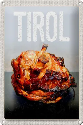 Produktbild von Blechschild Reise 20x30cm Tirol Fleisch Rind gebraten Gericht
