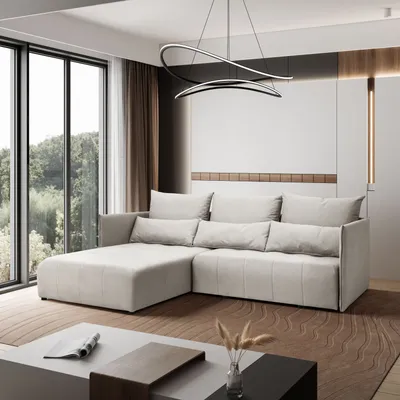 Produktbild von Kaiser Möbel Ecksofa, Sofa L form, Couch L form Hannover L stoff Castel Ecru Rechts