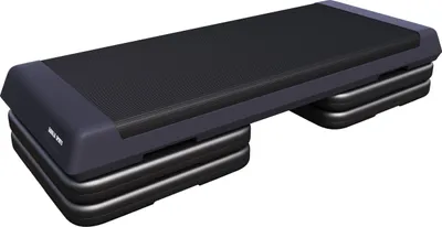 Produktbild von GORILLA SPORTS® Aerobic Steppbrett - mit 3 Stufen Höhenverstellbar, 10cm, 15cm, 20cm, Rutschfest, bis 200kg, Schwarz/Grau - Stepper Fitness, Stepbench, Step Brett, für Zuhause, Trainingsgerät