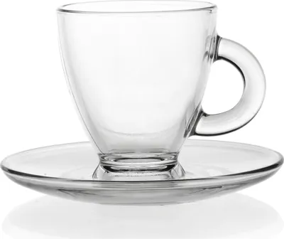 Image de Verres à espresso avec poignée et soucoupes ovales Verres à café Espresso Tasse à café