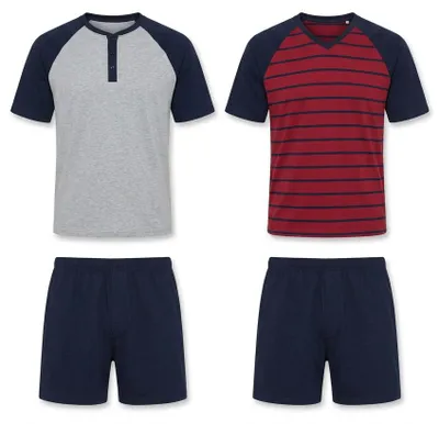 Produktbild von LE JOGGER Pyjama 4 -teilig grau-meliert, rot Größe 56/58, KI-generiertes Bild