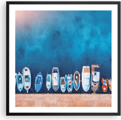 Produktbild von Gerahmtes Poster - Schwarzer Rahmen - Hafen Hafen £ódŸ - 60x60 cm - Wand Bild - Wanddeko - Wandbilder - Kunstposter - Wandposter - Bilderrahmen - Bilder - Kunstdruck - Wanddekoration - P2BAC60x60-5081