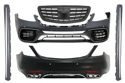 Produktbild von Bodykit für Mercedes S-Klasse W222 13-08.20 Stoßstange S63-Look Kühlergrill Mattschwarz.
