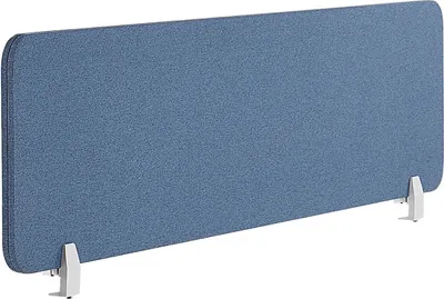 Produktbild von BELIANI Schreibtisch Trennwand Blau Stoff PET Kunststoff 160 x 40 cm zum Aufstellen Klemmen Schallschutz Sichtschutz Pinnwand Büro Home Office