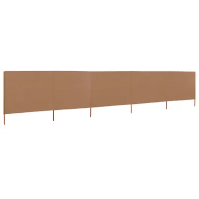 Image de vidaXL Tissu brise-vent en 5 parties 600 x 120 cm Taupe
