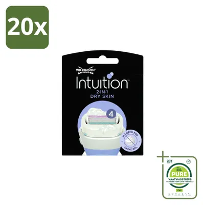 Productafbeelding van 20 scheerkopjes voor de Wilkinson Intuition, geschikt voor de gevoelige huid - met kokosmelk en amandelolie - grote verpakking - 20 stuks