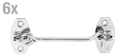 Produktbild von Alberts 6 x Sturmhaken, 100 mm lang mit Ösen, Dickschichtschutz, galvanisch verzinkt
