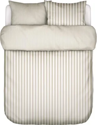 Produktbild von Marc O' Polo Satin-Bettwäsche-Garnitur Classic Stripe Farbe Oatmeal Größe 200x220cm 2/80x80