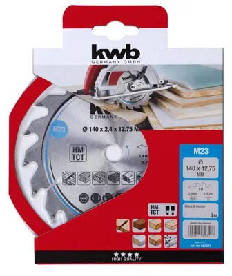 Imagen del producto de kwb 582357: Disco de sierra circular de metal duro, 140 x 12,75 mm, 1 unidad