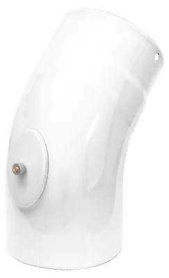 Produktbild von Raik Rauchrohrbogen / Ofenrohrbogen Emaille 150mm - 45° Bogen glatt Weiß mit Reinigungsöffnung