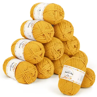 Zdjęcie produktu dla Wełna do robótek ręcznych, 600g (12 motków po 50g), Bunt, 5-nitkowa, akryl. Bardzo miękka przędza idealna do szydełkowania i robienia na drutach