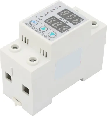 Zdjęcie produktu dla Podwójny wyświetlacz LED, jednofazowy, regulowany ogranicznik napięcia i prądu, AC 230 V, 63 A