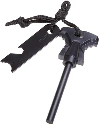 Image de Go Go Gadget - Barrette de magnésium - Survie - Allume-feu - Kit de secours - Compact - Noir - 1 pièce