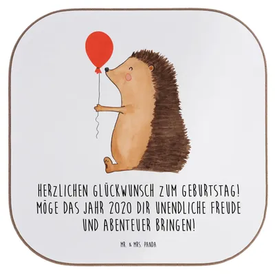 Produktbild von Mr. & Mrs. Panda Tischuntersetzer 2020 Geburtstag Freude - Weiß - Geschenk, Glückwunsch, Coaster, Hoffnung, Geburtstagsgeschenk, Abenteuer, Alter, Happy Birthday, Liebe