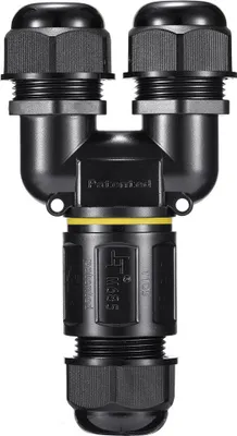 Produktbild von Kabelmuffe Abzweigdose Kabelverbinder IP68 Wasserdicht Erdkabel 2x3 Pin leitung U-Form 3-Wege