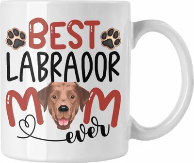 Produktbild von Trendation - Labrador Mom Besitzerin Tasse Geschenk Lustiger Spruch Geschenkidee Besitzerin Labrador Mama (Weiß)