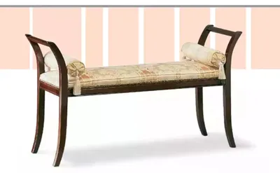 Produktbild von Sitzbank Polster Stoff Luxus Polsterbank Klassische Bank Neu Möbel Holz