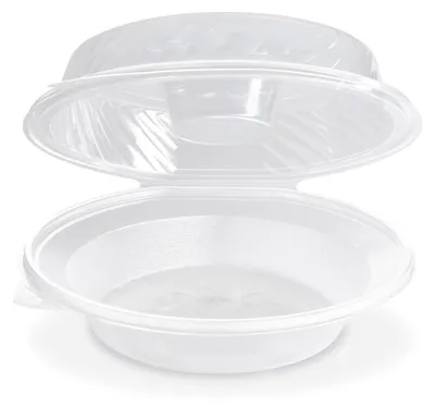 Produktbild von 25x Salatschalen klar mit Dipfach im Domdeckel 1600ml PP
