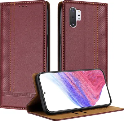 Immagine prodotto di Custodia per Samsung Galaxy Note 10 Plus in pelle con funzione stand Rosso scuro