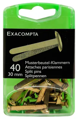Immagine prodotto di EXACOMPTA  14748E EXACOMPTA Rundkopf-Musterbeutelklammern, aus Messing, 30 mm