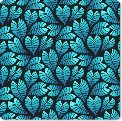 Produktbild von MuchoWow® Mauspad Mousepad Dschungel - Blau - Blatt - Pflanzen - Muster 20x20 cm - Mousepads - Maus Mat - Pad - Mausunterlage - Desk Mat - Bureauartikeln